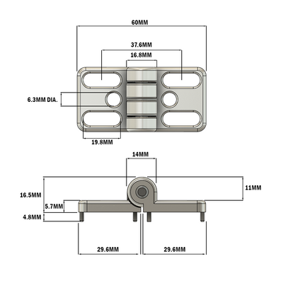 51-013-3 MODULAR SOLUTIONS DIE CAST ZINC HINGE<BR>30 EXTERNAL W/HARDWARE